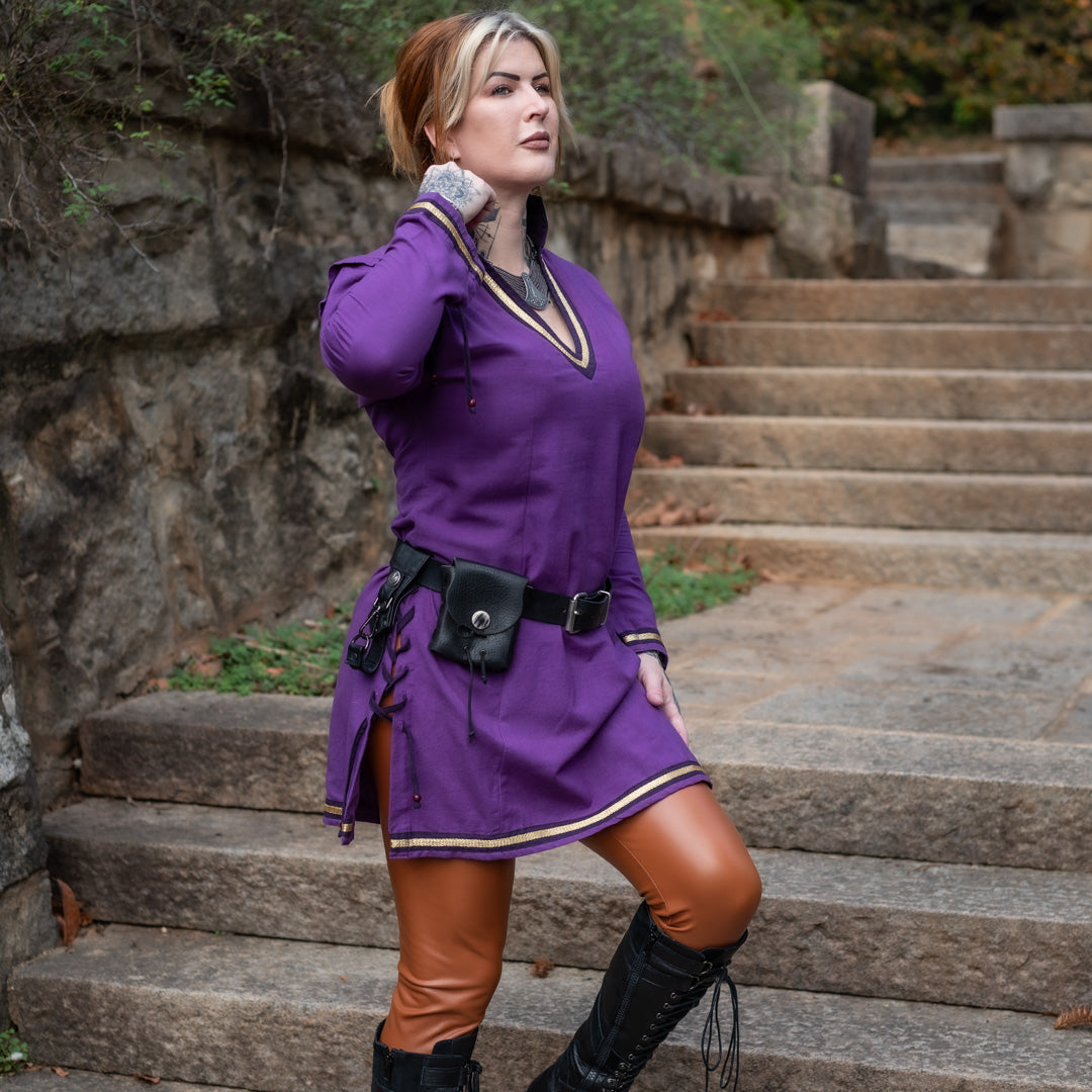 dark purple tunic dress Dark Purple French Terry One Shoulder Dress for Women, Plus Size Tunic