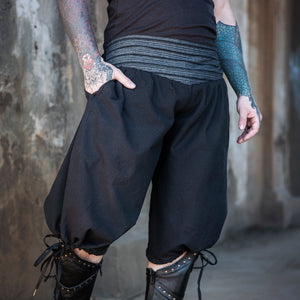 Warrior Shorts - Black with Black Stripes