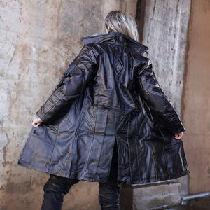 Men's Warlock Coat - Antique Black with Black Fur
