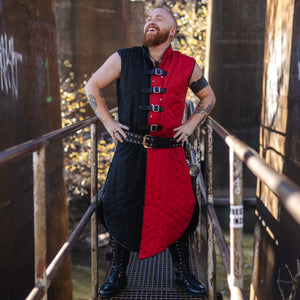 Bramblewood Long Vest - Black and Red