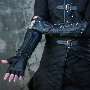 Darkbane Fingerless Gauntlets - Classic Black