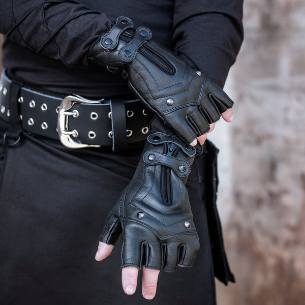 Ridgeback Fingerless Gloves - Classic Black