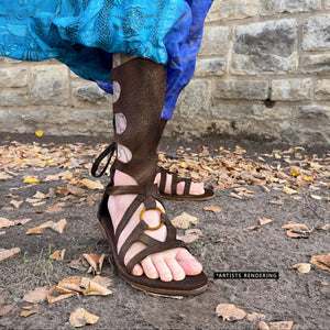 Women's Aethervale Leather Gladiator Sandal - Ironwood Brown