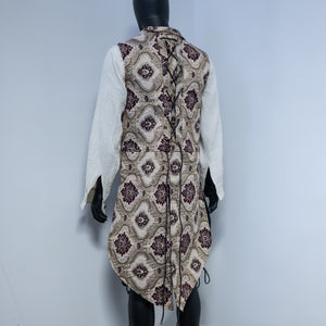 Bramblewood Longvest Sample:  Ivory & Burgundy, Size Medium
