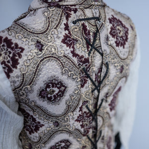 Bramblewood Longvest Sample:  Ivory & Burgundy, Size Medium