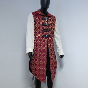 Bramblewood Longvest Sample: Brocade 1 - Red & Gold, Size Medium