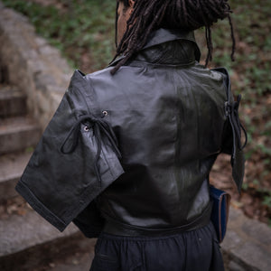 Valiant Leather Jerkin - Black Dragonskin
