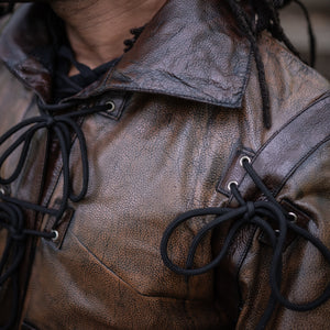 Valiant Leather Jerkin - Bramblewood Brown and Ironwood Brown