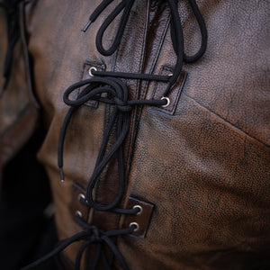 Valiant Leather Jerkin - Bramblewood Brown and Ironwood Brown