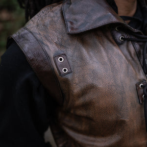 Valiant Leather Jerkin - Bramblewood Brown and Ironwood Brown