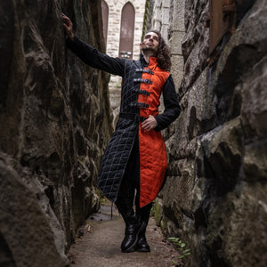 Bramblewood Long Vest - Orange and Black