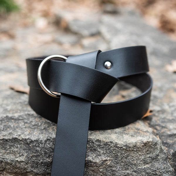 Valiant Leather Ring Belt - Classic Black