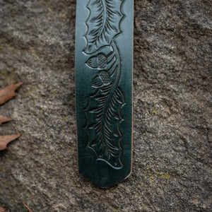 Heartseeker Leather Ring Belt - Dark Green