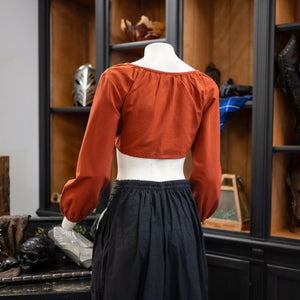 Marian Crop Blouse - Burnt Orange