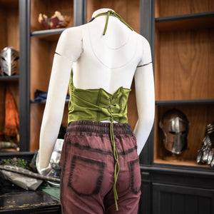 Celia Crop Halter Top - Acidmoss Green