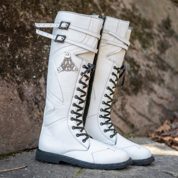 Men's Rampart Leather Boots - Dustvale White