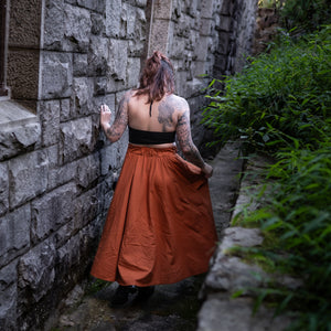 Marian Pocket Skirt - Emberglow Orange