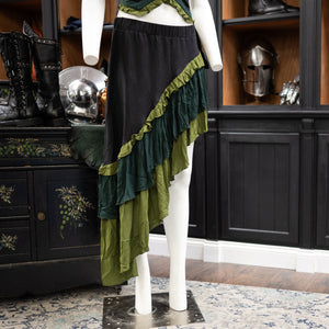 Baroness Ruffle Skirt - Black & Green