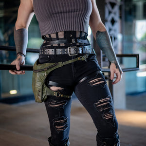 Valiant Leather Hip Stash - Olive Green