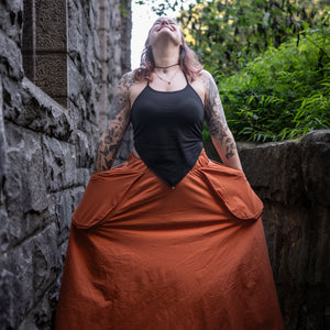 Marian Pocket Skirt - Emberglow Orange