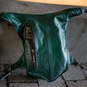 Valiant Leather Hip Stash - Dragonseye Green, Size Small