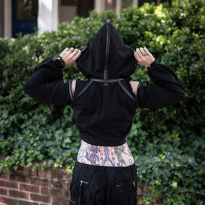 Deadlands V-Crop Hoodie Sample - Black, Size Medium