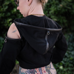 Deadlands V-Crop Hoodie Sample - Black, Size Medium