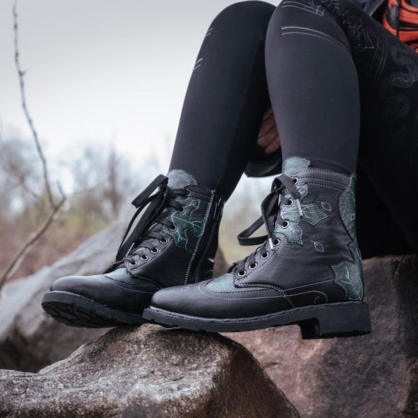 Women's Heartseeker Low Boots - Classic Black and Dragonseye Green
