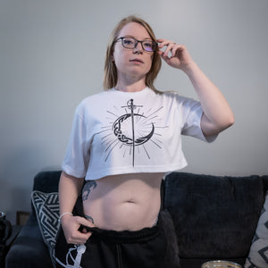 Lunar Knight Crop Tee - Ivory