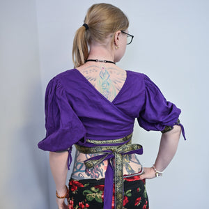 Fancy Purple Wrap Crop - Size Medium