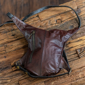 Valiant Leather Hip Stash - Giantsblood Burgundy, Size Small