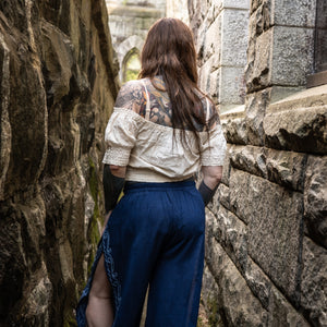 Liliana Crop Blouse - Short Sleeve - Ivory