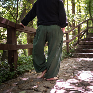 Warrior Long Pants - Emerald w/ Striped Waist