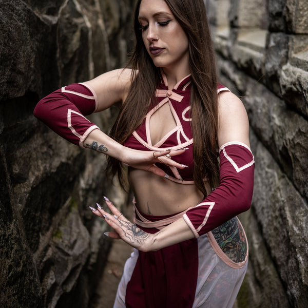 Whisperveil Armlets - Giantsblood Burgundy