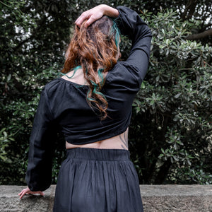 Marian Crop Blouse - Black