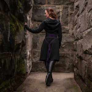 Laceback Coat - Black and Dark Purple