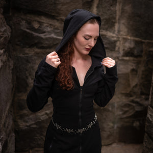 Laceback Coat - Black and Dark Purple