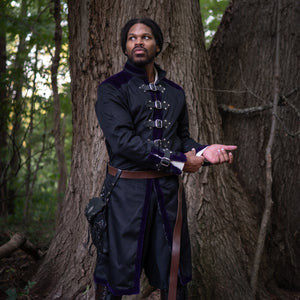 Veste Blacktide - Velours Noir et Violet