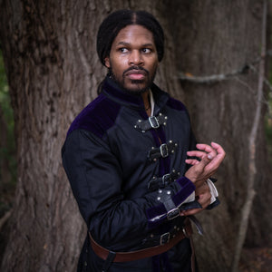Veste Blacktide - Velours Noir et Violet
