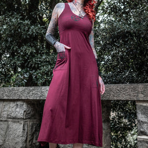 Shieldmaiden Maxi Dress - Giantsblood Burgundy