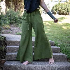 Floralace Flare Pants - Acidmoss Green