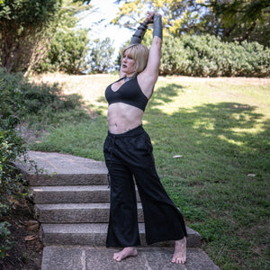 Floralace Flare Pants - Black