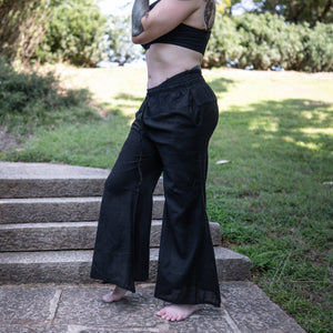 Floralace Flare Pants - Black