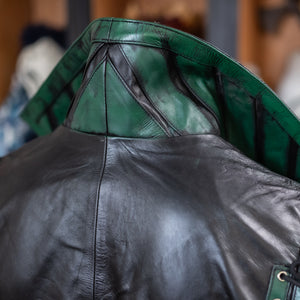 Valiant Leather Jerkin - Classic Black with Dragonseye Green