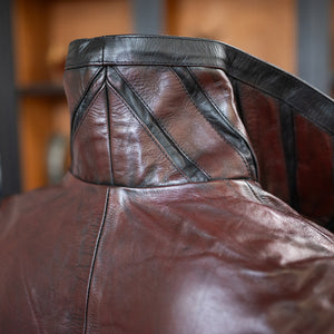Valiant Leather Jerkin - Classic Black with Giantsblood Burgundy