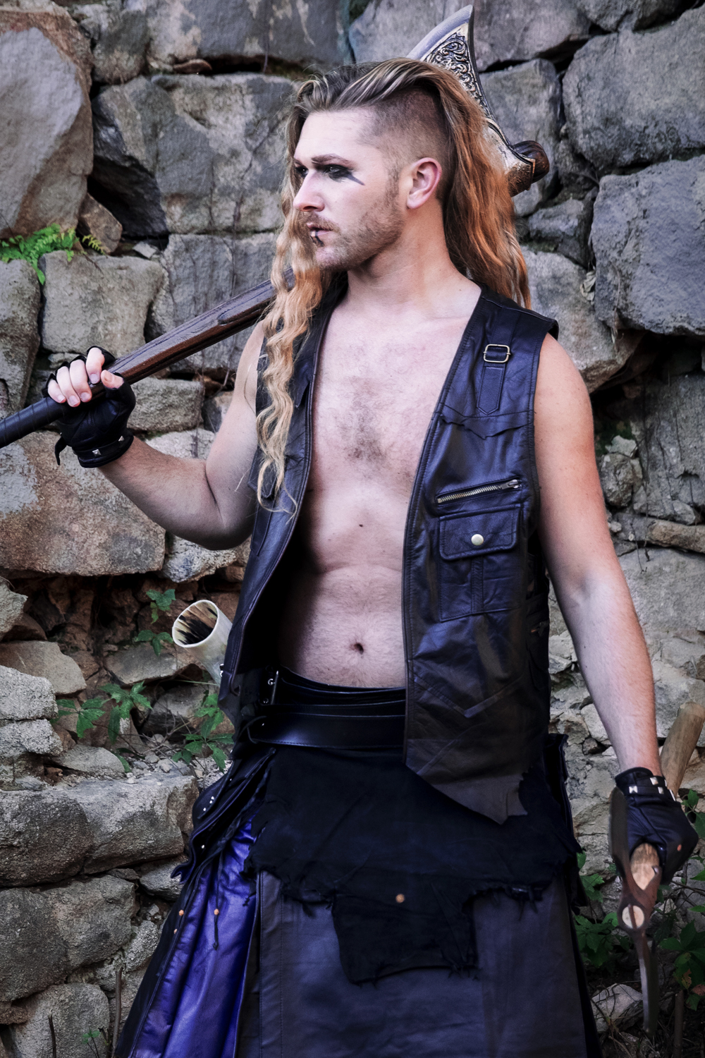 Ares Vest in Black with Giant's Blood Piping